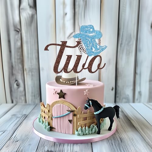 Cowboy 2nd Birthday Cake Topper - Western Theme Decoration