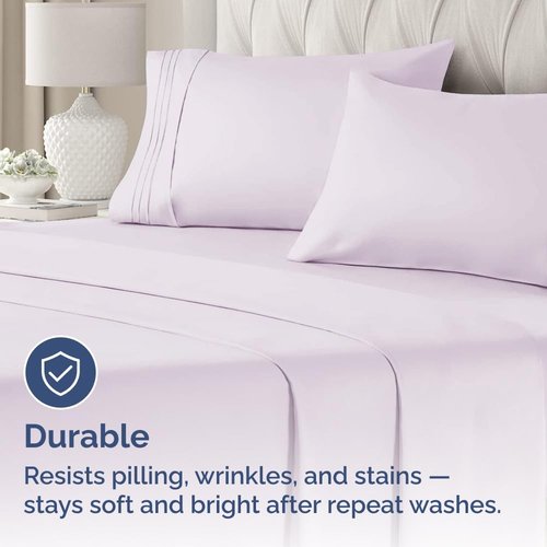 King Pillow Cases by [Brand Name] - Ultra Soft Hotel Quality | Comfy, Cozy & Wrinkle-Free | Light Lavender - Set of 4