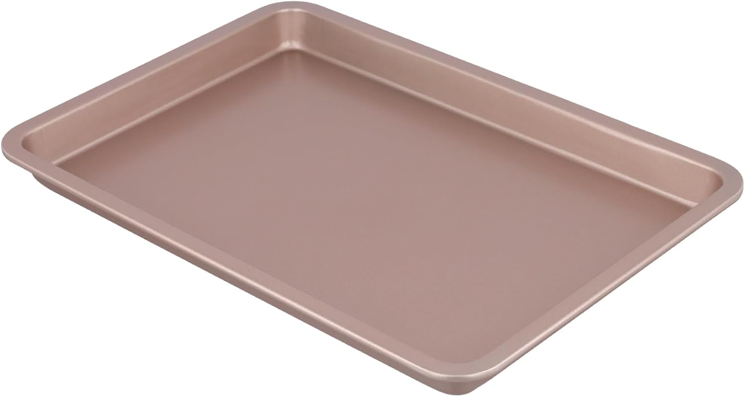 Sheutsan Gold Baking Sheet Pan - 4 Pack Carbon Steel Oven Trays, 13 x 9 x 1 Inch for Cookies & Roasting