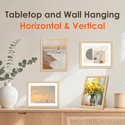 FIXSMITH Natural 8x10 Picture Frame Set of 2 - 5x7 or 8x10 Wall & Tabletop Collage
