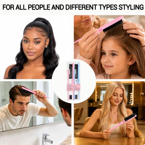 Aigee 6-Piece Slick Back Hair Brush & Edge Control Brush Set