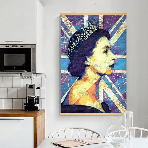 Pop Art Queen Crown Poster | Union Jack Wall Art Print 16x24