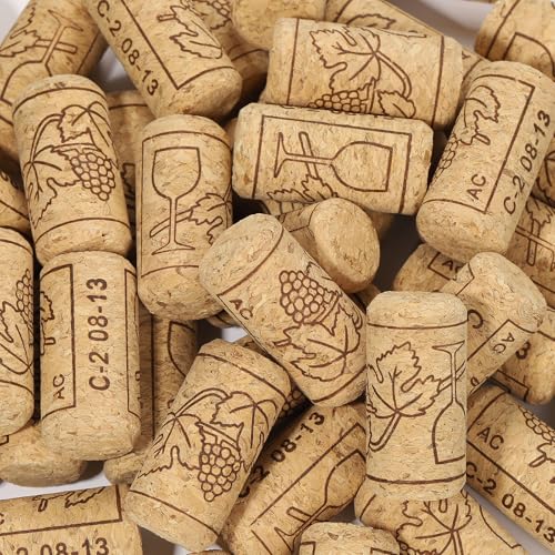 Impnit #8 Straight Wine Corks - 20 Pack Leakproof Oak Bottle Stoppers