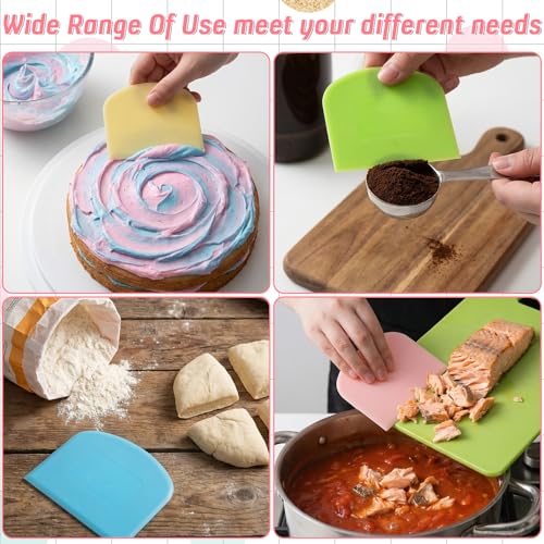 5-Pack Plastic Bench Scraper Set for Baking & Dough Handling