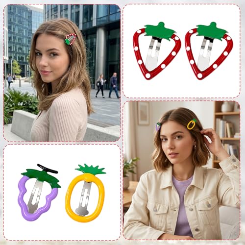 25-Piece Strawberry & Fruit Hair Accessories Set with Storage Box