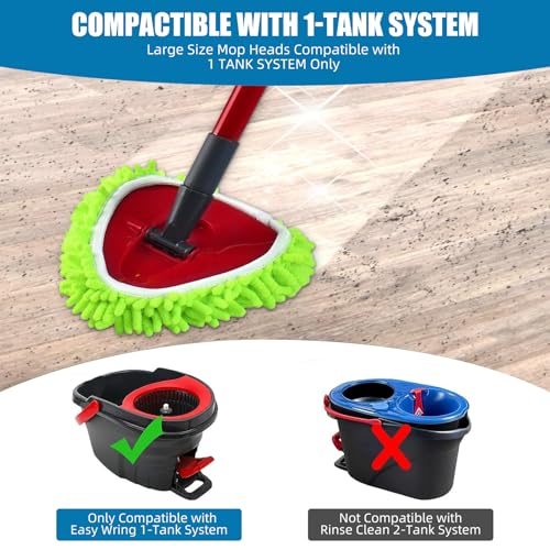 O-Cedar Compatible Spin Mop Replacement Heads - 2 Pack, Chenille