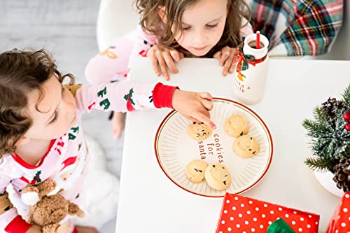 Rustic Santa Cookies for Santa Plate and Milk Jug Set - Christmas Treats