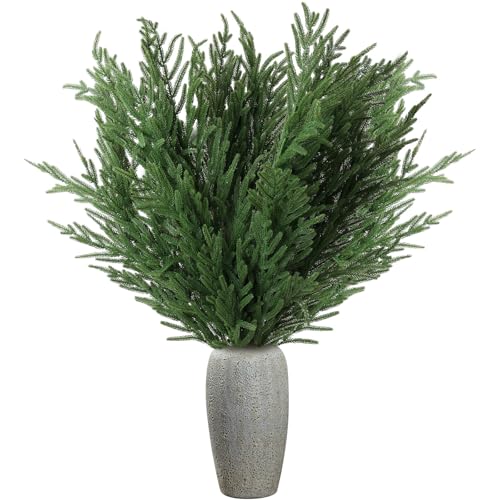 Artificial Norfolk Pine Stems - 36 Inch Real Touch Greenery for Christmas Decor