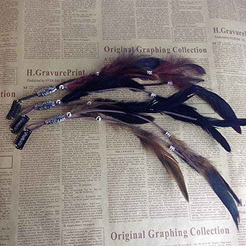 CBLUO Boho Feather Hair Clips 3-Piece Tassel Bohemian Hairpins