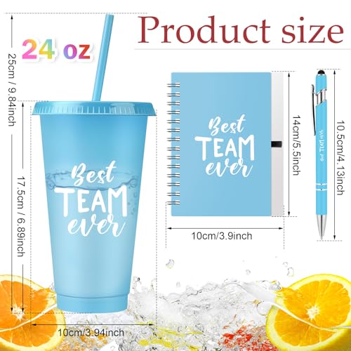 Team Employee Appreciation Gifts Set - Reusable Cups Notebooks Pens - Bulk 36 Pcs