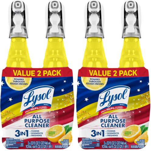 Lysol All Purpose Cleaner Spray - Disinfecting Multi-Surface Cleaner, 32 Fl Oz, Lemon Breeze Scent