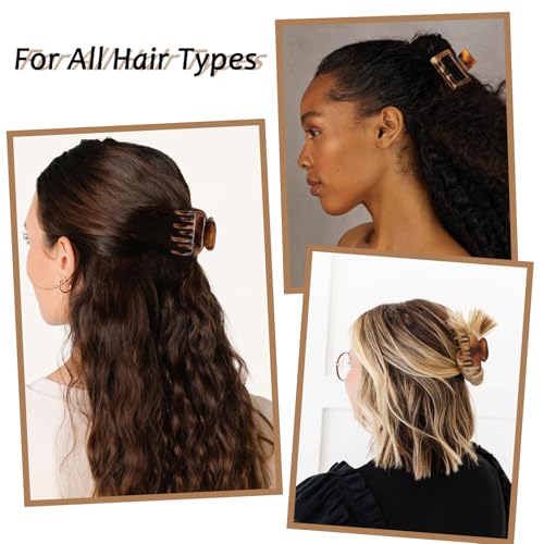 8-Piece Leopard Print Hair Claw Clips Set Medium & Small Non-Slip Jaw Clips