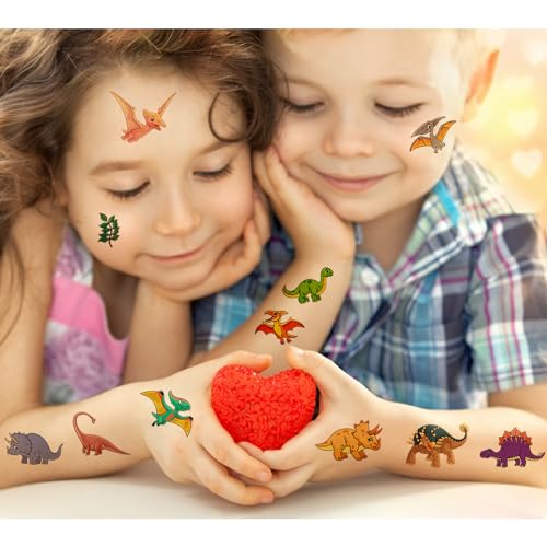 Dinosaur Temporary Tattoos for Kids - 10 Sheets Waterproof Cartoon Party Favors