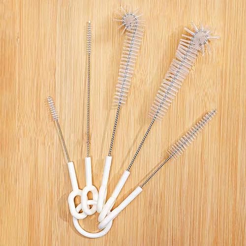 5-Piece Straw Cleaning Brush Set - Durable Stainless Steel for Cups & Bottles