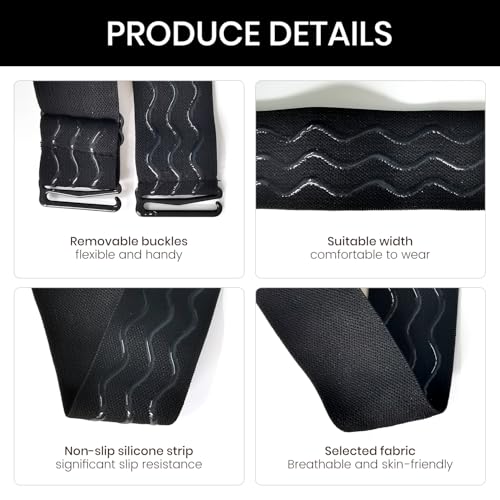 Jozlynn Adjustable Elastic Wig Band with Hooks 3-Pack Black No-Slip Strap