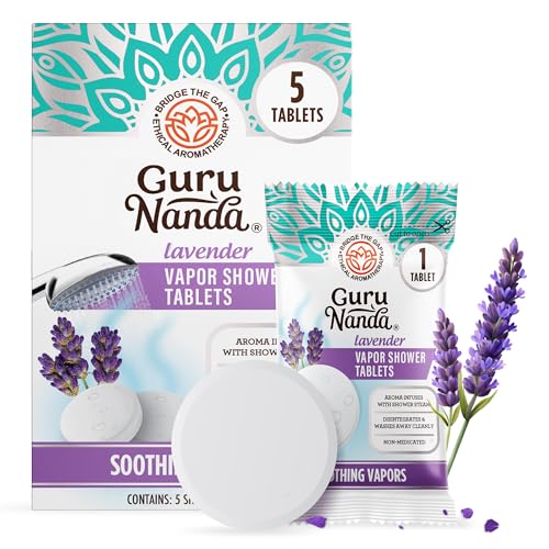 GuruNanda Lavender Vapor Shower Tablets - 5 Count Aromatherapy Steamers