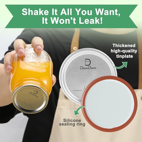 52 Pcs Mason Jar Canning Lids - Regular & Wide Mouth Leak-Proof Set