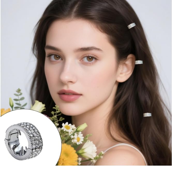 ZALYDRI High Crown Round Alloy Hair Clips 10-Pack Invisible Hairpins