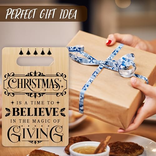 Christmas Cutting Board - Holiday Charcuterie Bamboo Serving Platter - Christmas Is A Time To Believe