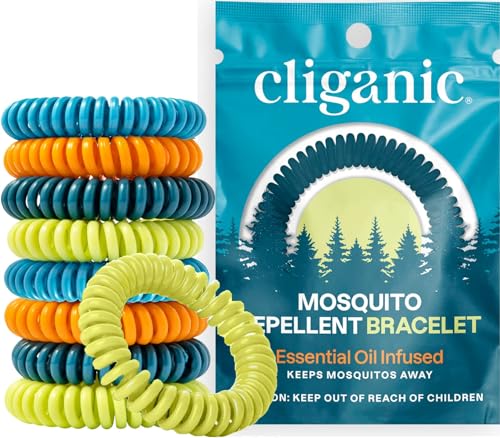 Cliganic Mosquito Repellent Bracelets - Natural 10 Pack for Kids & Adults