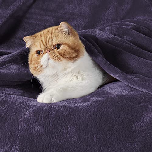 Bedsure Purple Fleece Blanket King Size - Soft Luxury Microfiber 108x90 inches