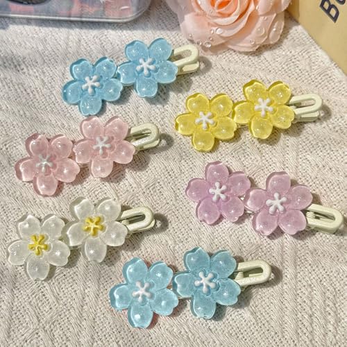 5-Piece Floral Acrylic Alligator Hair Clips Set for Women