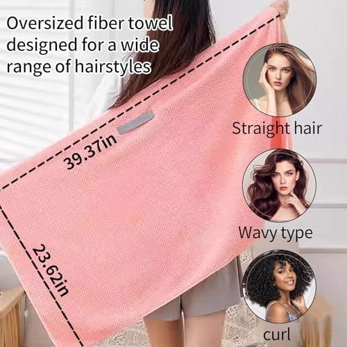DAWZMR Extra Large Microfiber Hair Towel Wrap - 2 Pack