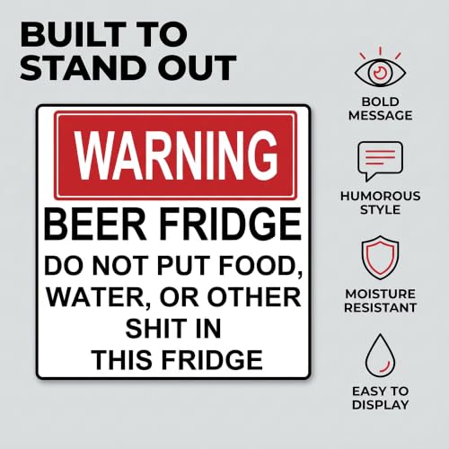 Funny Beer Fridge Magnet Warning Sign - Kitchen Decor & Beer Accessories