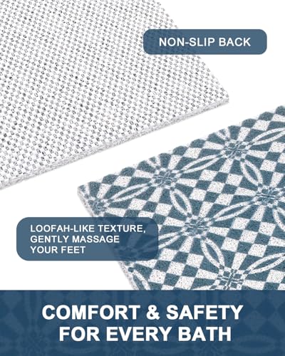 Non-Slip Bathtub Mat with Loofah Texture for Comfort & Safety