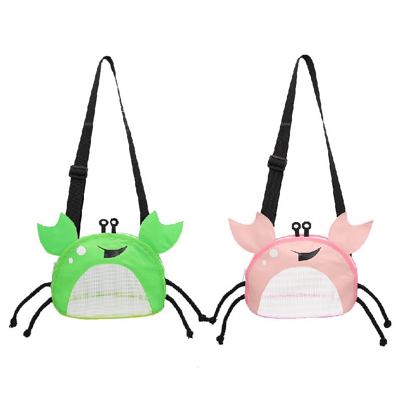 Kids Crab-Shaped Mesh Beach Bag with Adjustable Strap