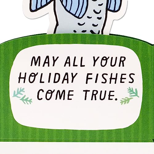 Funny Pop-Up Christmas Card - Hallmark Paper Wonder Cod Fish