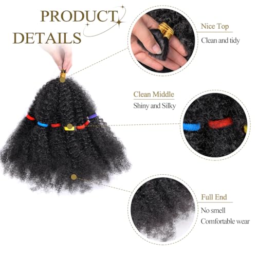 FEILIMEI Marley Twist Braiding Hair #1B Black Synthetic Hair Extensions