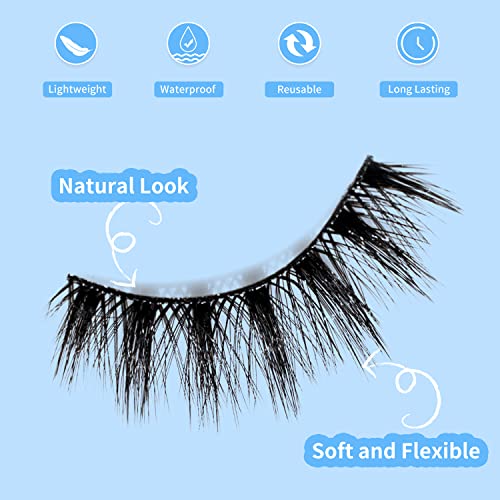 Magnetic Eyelashes and Eyeliner Kit with 7 Pairs Reusable 3D Lashes