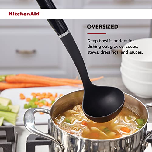 KitchenAid Classic Nylon Ladle Black - Pack of 12, Heat Resistant