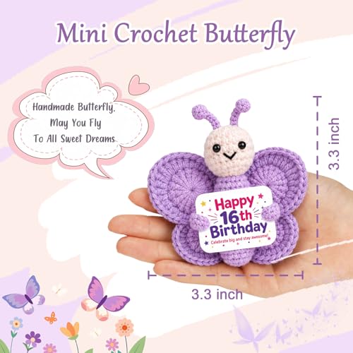 Handmade Crochet Purple Butterfly - Perfect 16th Birthday Gift