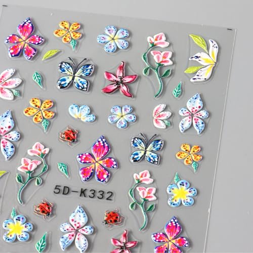 TailaiMei Gold and Silver Star Nail Stickers - 4 Sheets Embossed Self-Adhesive Nail Art Decals for DIY Manicure