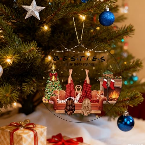 Lorrtta Besties Friendship Christmas Ornament - Acrylic Tree Decor for Women & Sister
