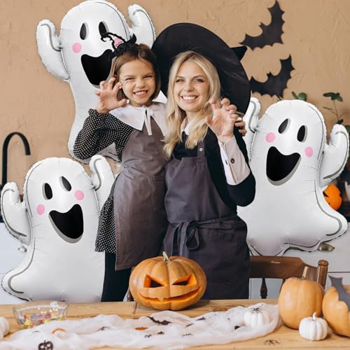 3PCS Ghost Foil Balloons for Halloween Party Decor