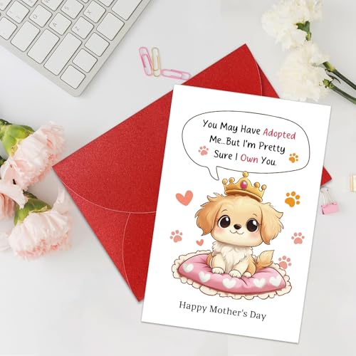 Funny Dog Mom Mother's Day Card with Envelope - Cute Gift