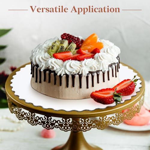 10-Inch White Cake Boards with Scalloped Edges - 10-Pack