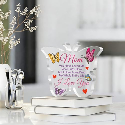 Acrylic Plaque Mom Gift from Daughter and Son Butterfly Sign