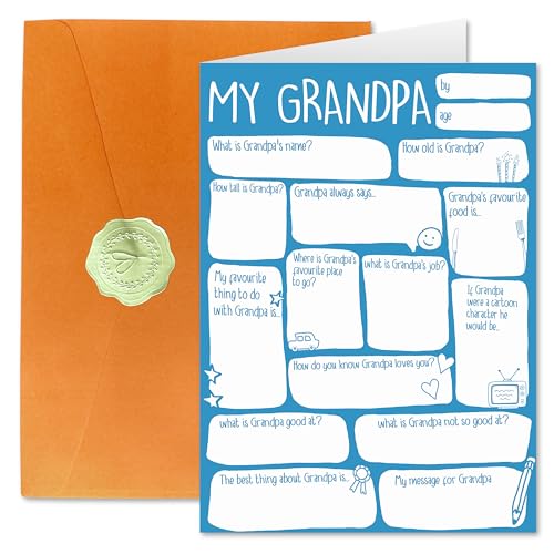Personalized Grandpa Birthday Card with Envelope & Stickers