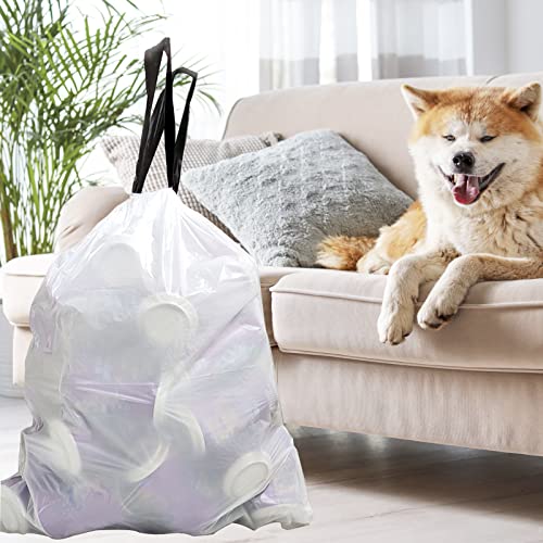 Aocoer 4 Gallon Drawstring Trash Bags, 15L Small Garbage Bags - 72 Count