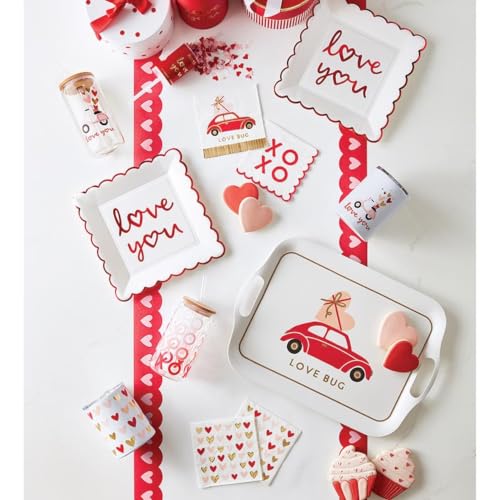 Valentine's Day Cocktail Napkins - 20-Count Foil Hearts