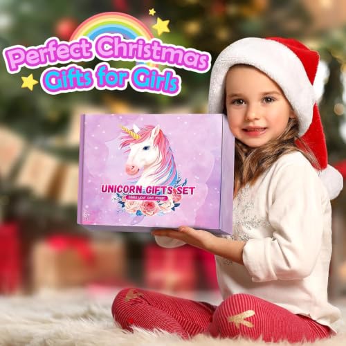 Unicorn Gift Set for Girls Ages 6-10 - Plush Diary, LED Star Pillow & More