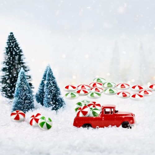 Christmas Mini Candy Cane Ornaments Set - 120 Tiny Holiday Decorations
