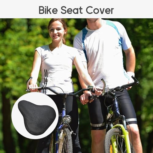 2 Pcs Waterproof Bicycle Seat Cover Bike Cushion Covers Duty Oxford Cloth Rain Cover Dustproof Sun & Wind Protection Bike Seat Covers for E-Bikes City Mountain Bicycle