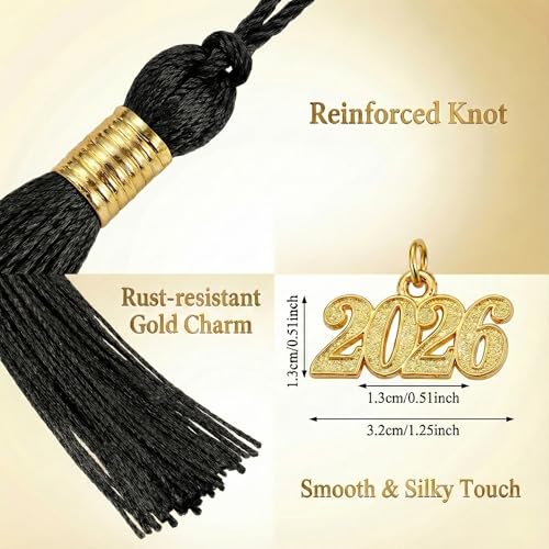 2026 Graduation Tassel with Gold Charm for Cap Decoration