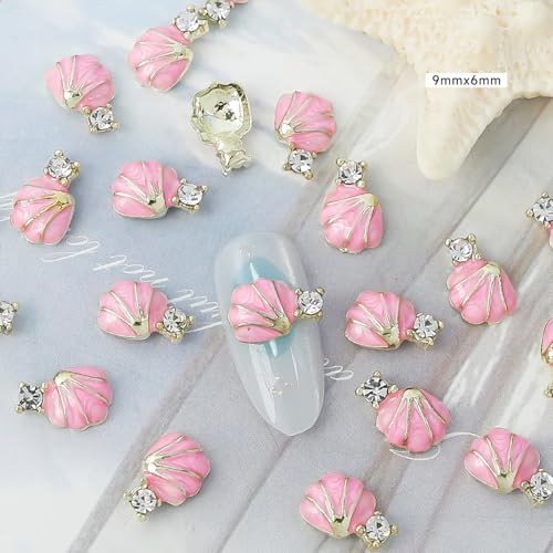 LYLYNB 3D Alloy Nail Charms Summer Starfish & Shells 20Pcs