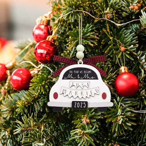 Personalized Mr. & Mrs. Wooden Wedding Ornament 2025